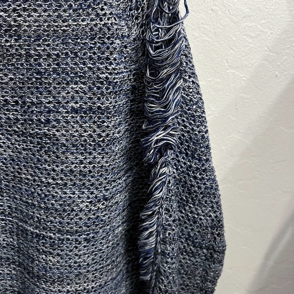 IRO Yana Distressed Open Knit Sweater Medium Blue Pullover Cotton - Picture 6 of 8